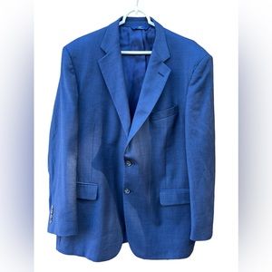 Brooks Brothers 346 Suit Blazer Wool Blue Coat Size 44R  2 Buttons Dark Blue